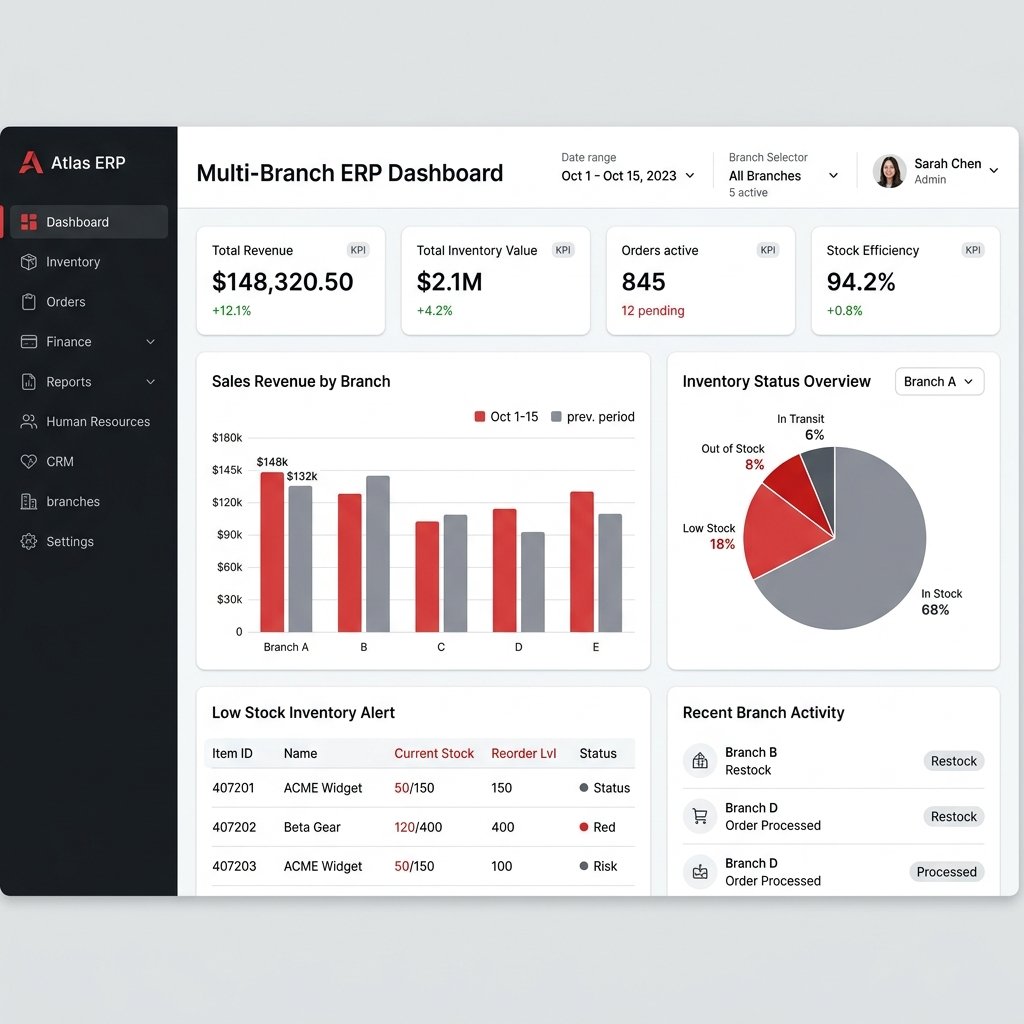 Enterprise Resource Planning (ERP) mockup