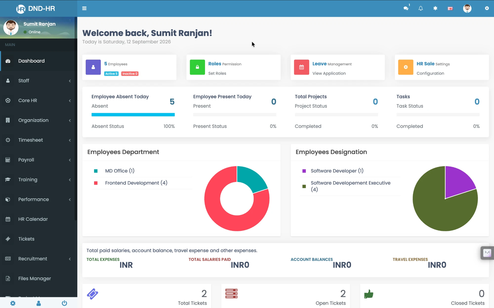 HRMX — HR, Attendance & Payroll Management System mockup
