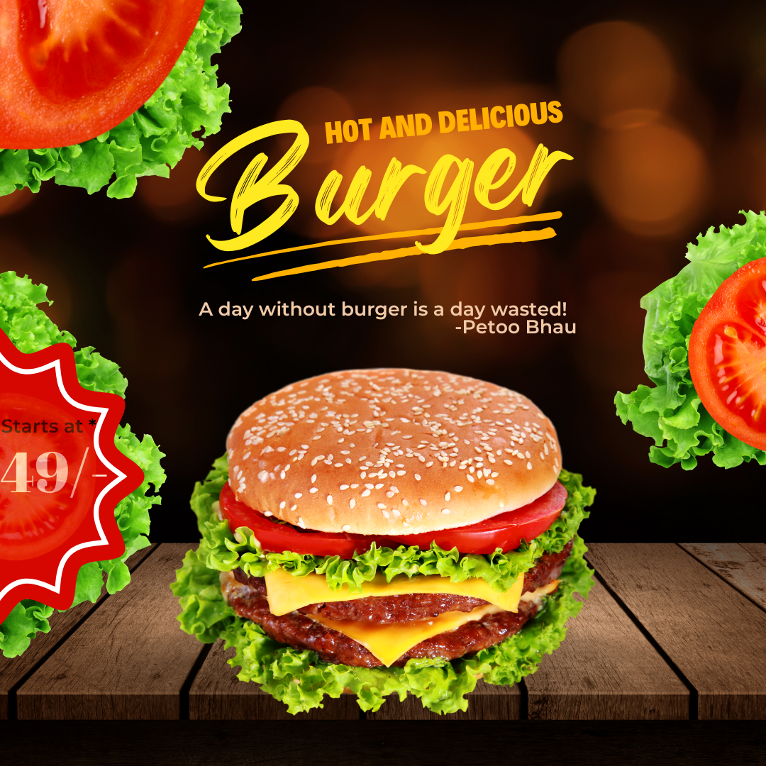 Petoo Bhau — Burger Drop Post mockup
