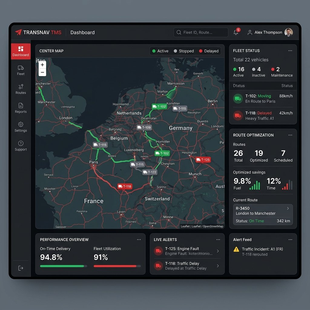 Transport Management System (TMS) mockup